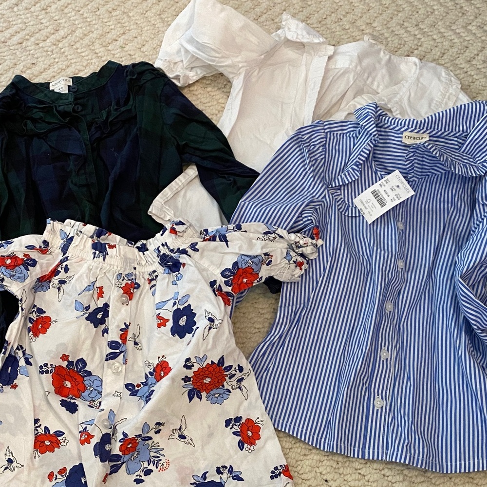 Charming Floral and Striped Kids Blouse Set